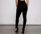 High Waist Skinny Ponte Knit Pants insstreet